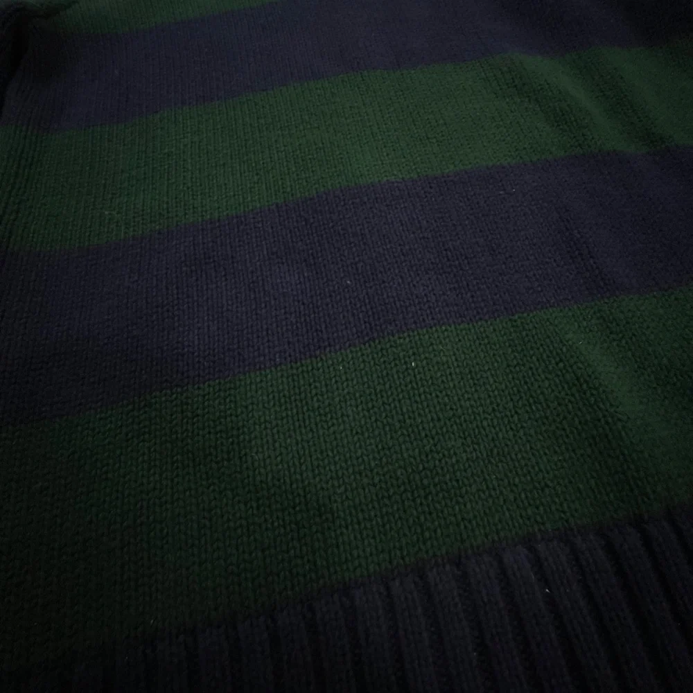 Polo Ralph Lauren Boy's Quarter Zip Striped Sweater, Blue/Green Stripes, 10-12 - Picture 5 of 9